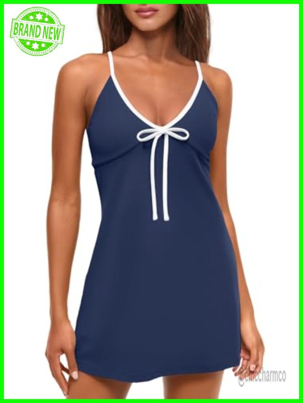 Tennis Dress with Built-in Shorts Athletic Activewear Mini Romper